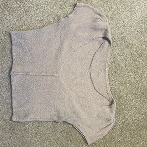 Free People Women's Short Sleeve Knit Top - Light Purple